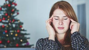 Worker stressed out because of Christmas and the holidays